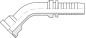 Preview: CAT-Flanscharmatur DN 25-47,6 1" 45° Bogen 9000 PSI