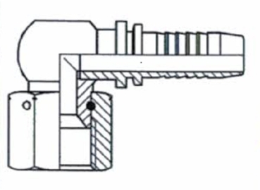 DKJ DN 6 1/2"-20 UNF-Innengewinde 90° Kompaktbogen