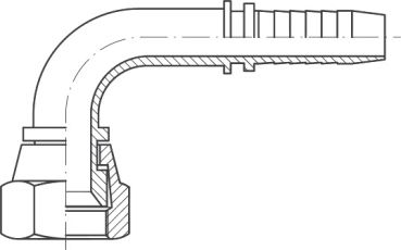 DKJ DN 10 5/8"-18 UNF-Innengewinde 90° Bogen