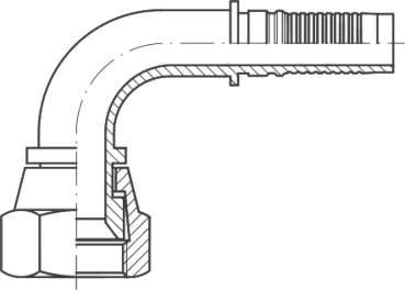 Preview: DKJ DN 31 1 5/8"-12 UNF-Innengewinde 90°Bogen, Interlock