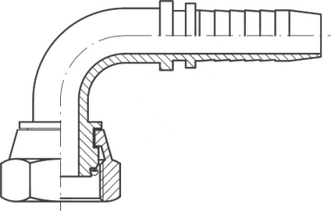 DKOR DN 12 1/2"-14 BSP-Gewinde, 90°Bogen mit O-Ring