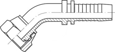 DKOR DN 51 2"-11 BSP-Gewinde 45°Bogen mit O-Ring