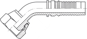 DKOR DN 51 2"-11 BSP-Gewinde 45°Bogen mit O-Ring, Interlock