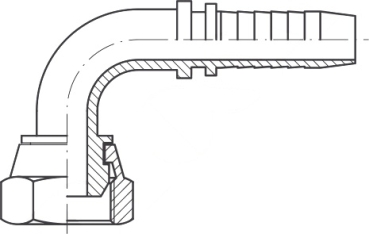 Preview: DKR DN 6 3/8"-19 BSP-Innengewinde 90° Bogen