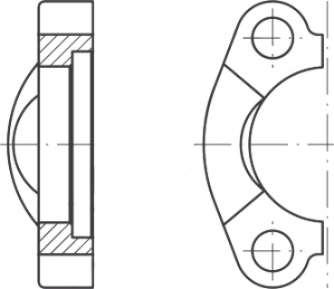 SAE-Flanschhälfte 1/2" SFL 3000 PSI