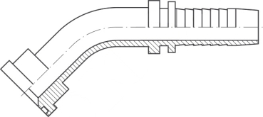 SAE-Flanscharmatur DN 25-44,5 1" 45°Bogen