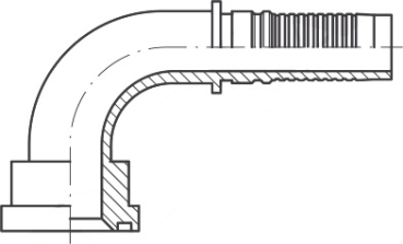 Preview: SAE-Flanscharmatur DN 19-41,3 3/4" 90° Bogen, 6000 PSI Interlock