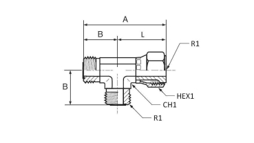 EVL 1 3/16" ORFS einstellbare L-Verschraubung