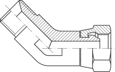 EVW 1/4" BSP einstellbare 45°-Winkelverschraubung