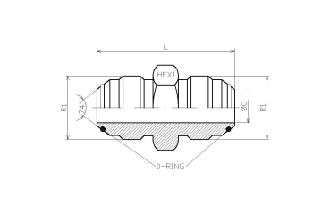 G 7/8" UNF JIC-Dichtkopf mit O-Ring gerade Verschraubung, Edelstahl 1.4571