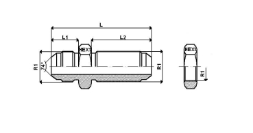 SV 7/16" UNF JIC-Dichtkopf  gerade Schottverschraubung