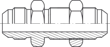 SV 1/2" UNF JIC-Dichtkopf  gerade Schottverschraubung, Edelstahl 1.4571