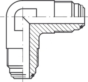 W 1 1/16" UNF (JIC) mit O-Ring Winkelverschraubung, Edelstahl 1.4571