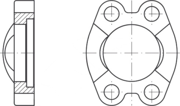 Preview: SAE-Vollflansch 1 1/4" SFL 3000 PSI