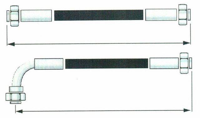 Hydraulikschlauch 2SC DN12-15 L – 2000 Mm, DKOL + CEL Anschlüsse, 330 Bar Betriebsdruck, EN 857, Für Öl, Glycol, Diesel, -40 Bis +100 °C