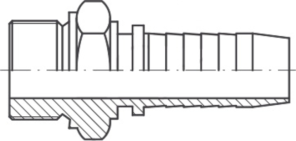 AGRF DN 12 1/2"-14 BSP-Außengewinde, flachdichtend