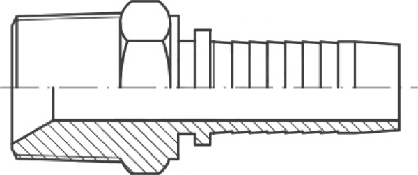 AGRK DN 16 3/4"-14 BSPT-Außengewinde konisch