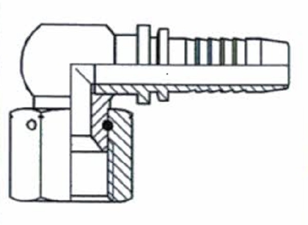 DKJ DN 6 1/2"-20 UNF-Innengewinde 90° Kompaktbogen