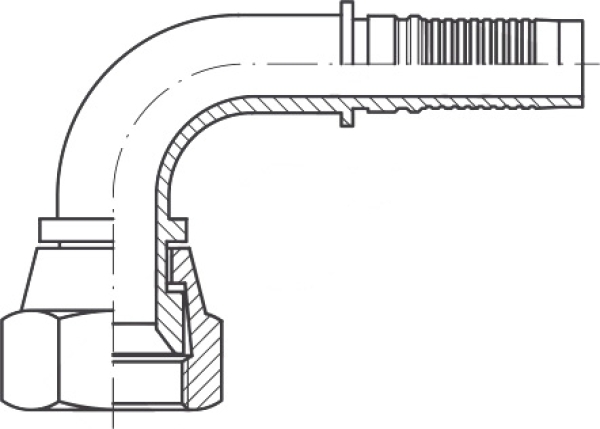 DKJ DN 19 1 1/16"-12 UNF-Innengewinde 90°Bogen, Interlock