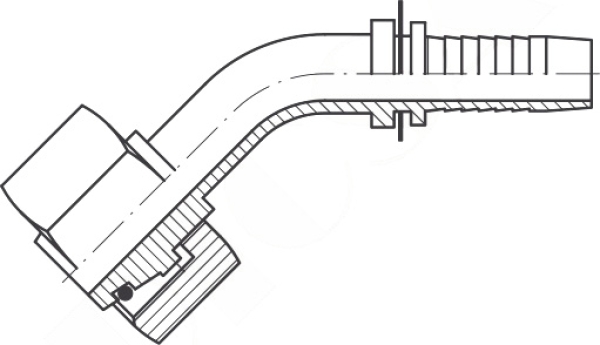 DKOL DN 6 8L M 14 x 1,5 24° Konus 45° Bogen
