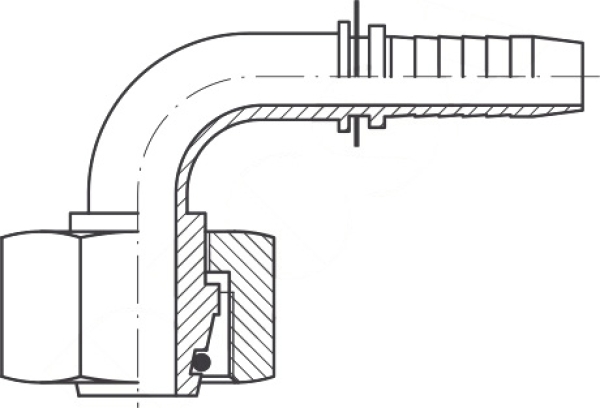 DKOL DN 38 42L M 52 x 2,0 24° Konus 90° Bogen