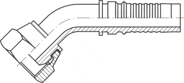 DKOR DN 51 2"-11 BSP-Gewinde 45°Bogen mit O-Ring, Interlock