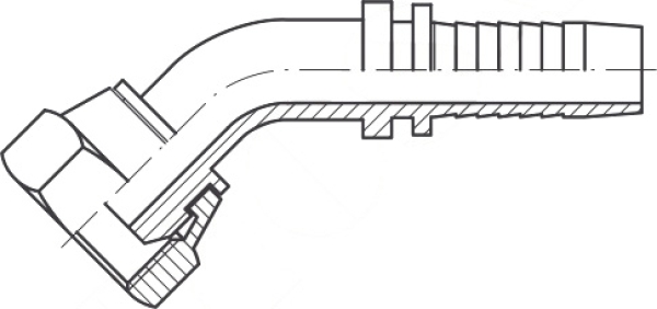 DKR DN 5 1/4"-19 BSP-Innengewinde 45° Bogen