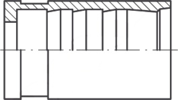 Fassung DN 8 R6/R7/R8/Thermoplastikschlauch mit Stahleinlage Edelstahl 1.4404