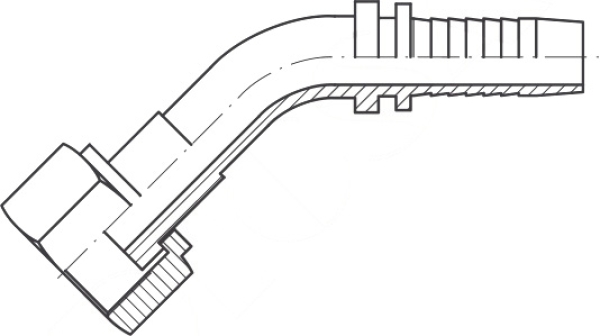 ORFS DN 12 1"-14 Innengewinde 45° Bogen