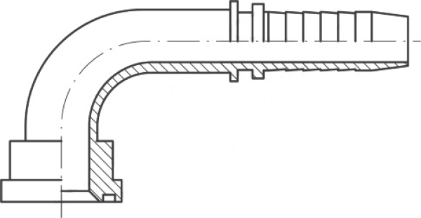 SAE-Flanscharmatur DN 25-54 1 1/4" 90° Bogen