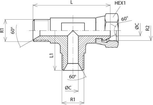 EVL 1/2" BSP einstellbare L-Verschraubung