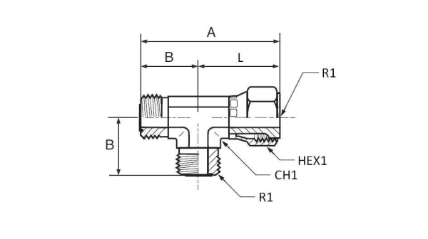 EVL 1 7/16" ORFS einstellbare L-Verschraubung