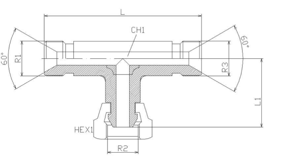 EVT 1/4" BSP einstellbare T-Verschraubung