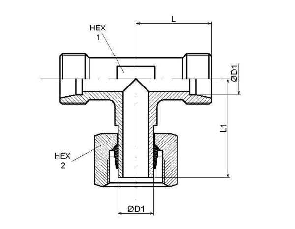 EVT 8L M 14 x 1,5 einstellbare T-Verschraubung