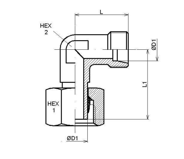 EVW 38S M 52 x 2,0 einstellbare Winkelverschraubung, Edelstahl 1.4571