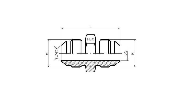 G 1 7/8" UNF JIC-Dichtkopf  gerade Verschraubung, Edelstahl 1.4571
