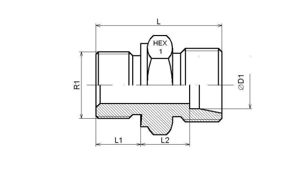 GE 28L M 36 x 2,0, G 3/4"  Einschraubgewinde, Edelstahl 1.4571