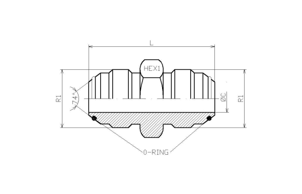 G 1 7/8" UNF JIC-Dichtkopf mit O-Ring gerade Verschraubung, Edelstahl 1.4571