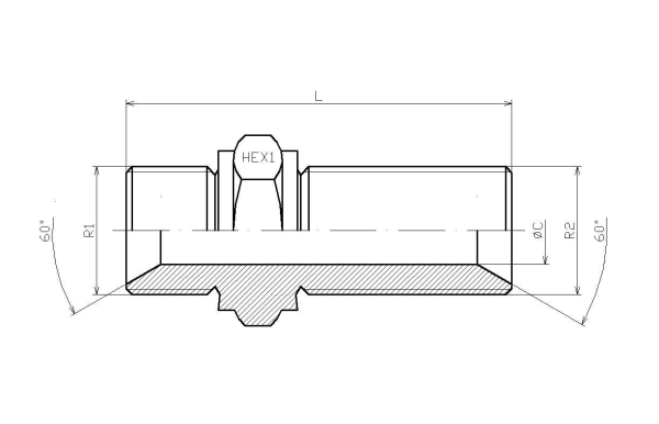 SV 2" BSP gerade Schottverschraubung, Edelstahl 1.4571
