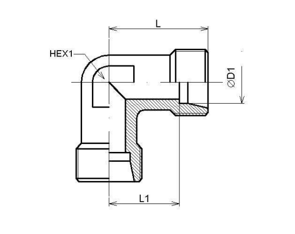 W 10L M 16 x 1,5 Winkelverschraubung, Edelstahl 1.4571