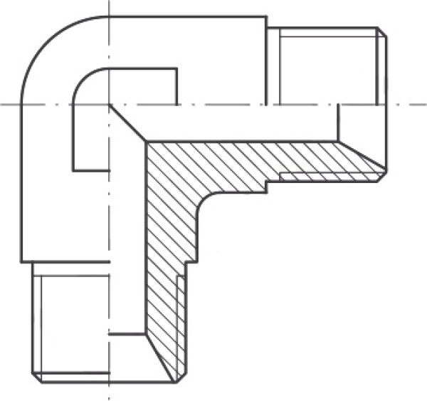 W 1" BSP Winkelverschraubung, Edelstahl 1.4571