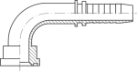 SAE-Flanscharmatur DN 19-38,1 3/4" 90°Bogen